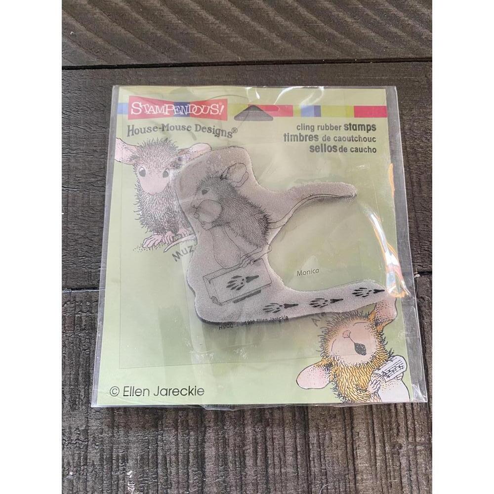 House Mouse Monica Making Prints 2014 cling on stamp